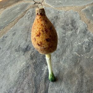 New🌟Terrain- Anthropologie- Festive Green and Gold Mushroom Ornament